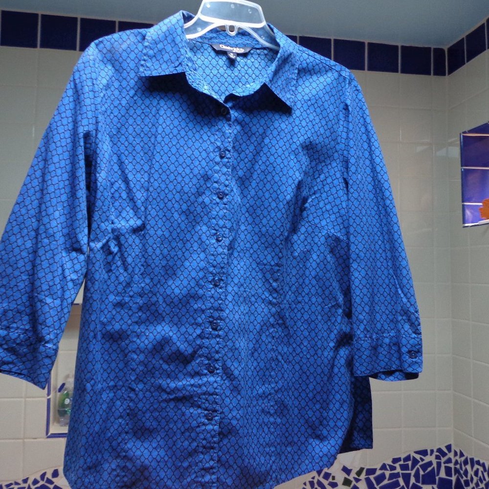 Royal blue business casual collared shirt